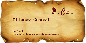 Milosev Csanád névjegykártya