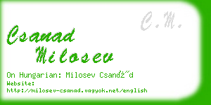 csanad milosev business card
